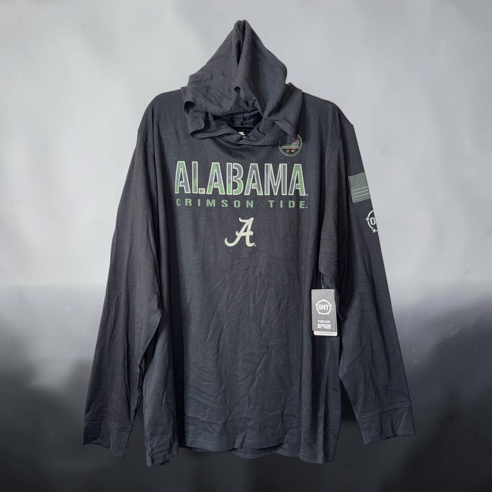 Colosseum Alabama Crimson Tide OHT Military Hoodie Shirt Mens XXL Black USA